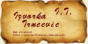 Izvorka Trmčević vizit kartica